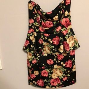 Strapless peplum dress